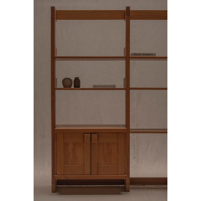 French Minimalist Wall Unit in Elm from Maison Regain, 1970s For Sale - Image 3 of 16