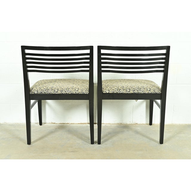 Knoll Postmodern Black Lacquered Ricchio Dining Chairs, Set of Six For Sale - Image 10 of 13
