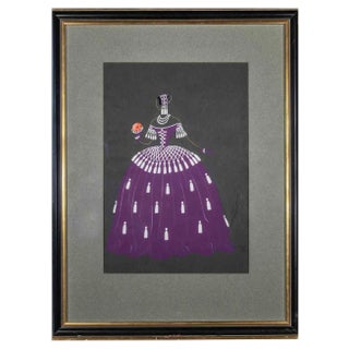 Erté, La Traviata, Clara, 1st Act, Gouache on Paper, 1951 For Sale