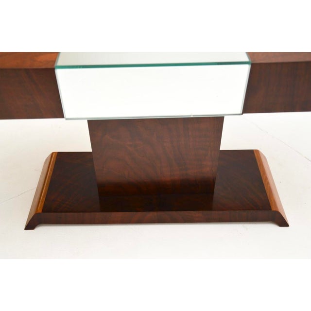 Art Deco Walnut Mirrored Coffee Table, 1930 For Sale - Image 10 of 12