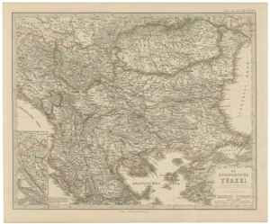 Map of Turkey with Balkan and Ottoman Provinces, 1858
