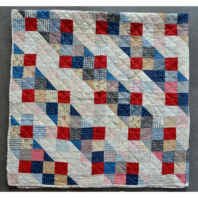 1910s 1910s ”Trip Around the World” Antique Quilt - For Sale - Image 5 of 16