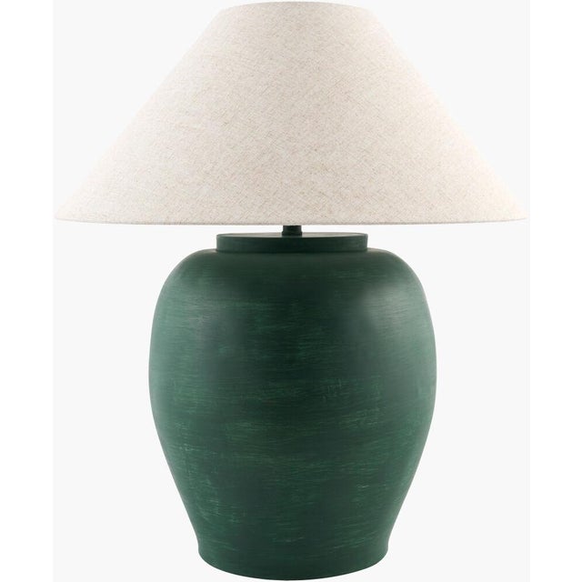 Traditional Forest Accent Table Lamp Green For Sale - Image 3 of 3