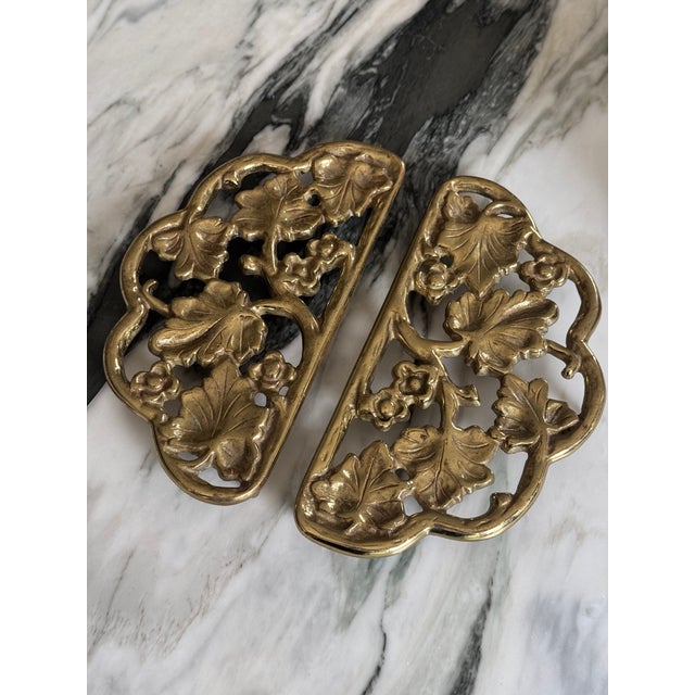 Metal Mid 20th Century Harvin Metal Crafters Solid Brass Trivets - A Pair For Sale - Image 7 of 14