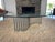 1970s Post-Modern Glass Coffee Table Serpentine Picket Base of Frosted Lucite and Chrome Rods For Sale - Image 5 of 6