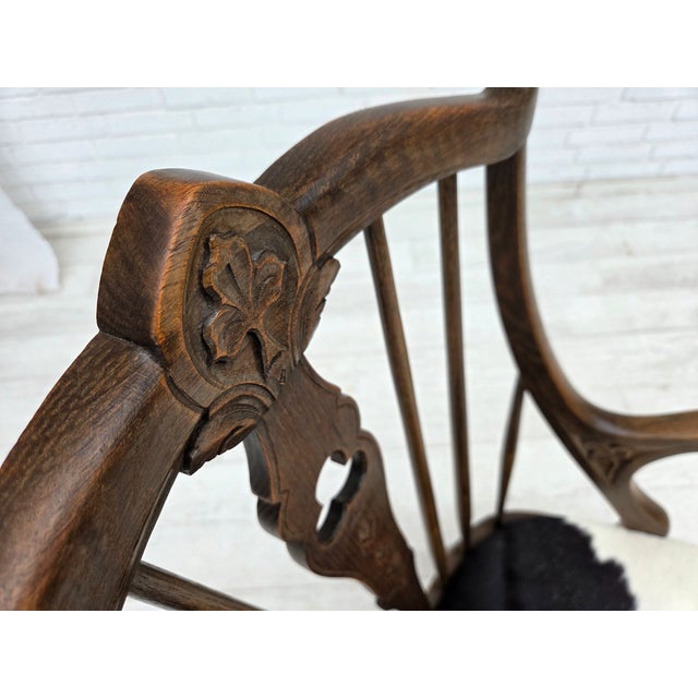 Mid-Century Modern Danish High-Backed Armchair in Cowhide and Oak, 1960s For Sale - Image 3 of 18