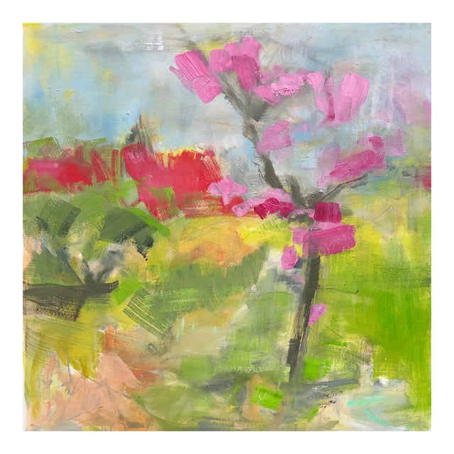 "Red Roof, Hakodate" by Trixie Pitts Abstract Impressionist Landscape Painting For Sale