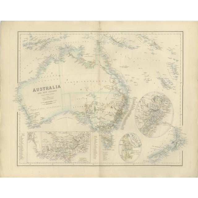 Antique Map of Australia and New Zealand with Mount Alexander Inset, 1860 For Sale - Image 3 of 8