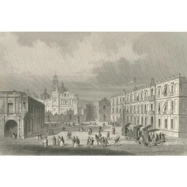 After Raynond, Plaza Santo Domingo, Mexico City, Architectural Illustration, 1867, Engraving For Sale - Image 4 of 10