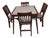 1960s Stakmore Wooden Folding Card Table Set With Four Matching Slat-Back Chairs For Sale