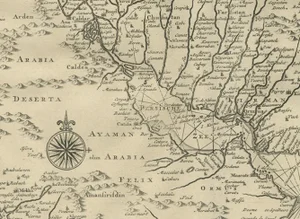 Map of Persia with the Caspian Sea and Part of the Arabian Peninsula, 1726