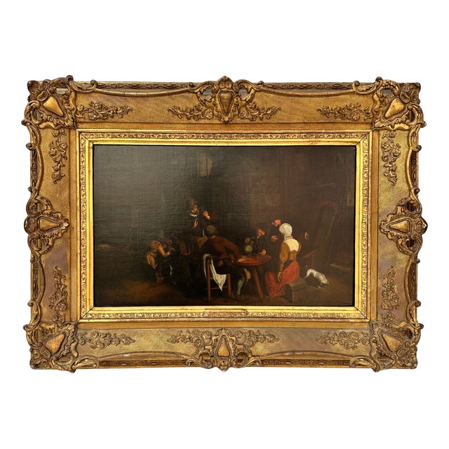 Dutch School, Genre Scene, 1800s, Oil on Board For Sale