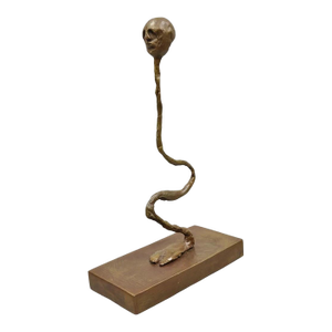 Late 20th Century Sheryl C. Benjamin Brutalist Modern Abstract Bronze Serpentine Figure Sculpture