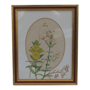 Vintage Botanical Watercolor Painting Signed