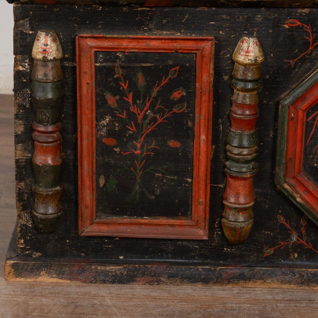 Early 19th Century Original Painted Hungarian Flat-Top Trunk, Dated 1890 For Sale - Image 5 of 17