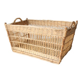 "Made in France" Ext. Large Farmhouse Laundry Basket For Sale