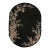 1920s Black Open Field Antique Artistic Art Deco Bamboo Design Chinese Oval Rug For Sale