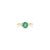 Metal Solitaire Oval Emerald and Diamond Wedding Ring in 14k Solid Yellow Gold Size 7 For Sale - Image 7 of 12