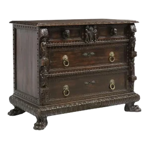 19th C. Antique Italian Renaissance Revival, Figural, Drawers, Carved Commode!!