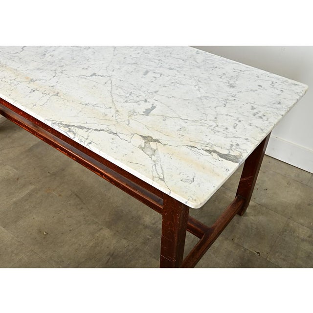 French 19th Century Marble Top Farm Table For Sale - Image 11 of 11