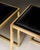 Modernist, French Vintage Stools, Brass and Leather For Sale - Image 4 of 9