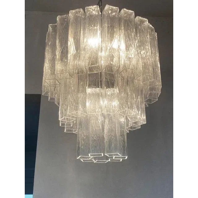 Clear Square Tubes Murano Glass Chandelier by Simoeng For Sale - Image 11 of 13