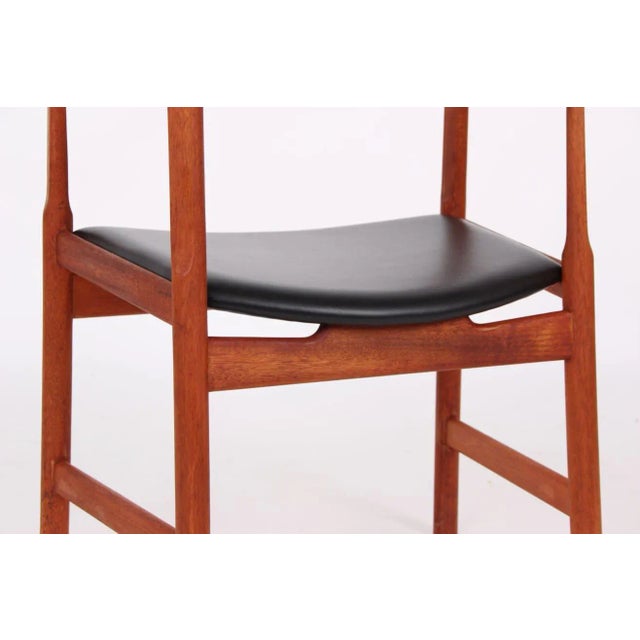 Model PP203 Mahogany and Black Leather Desk Chairs by Hans J. Wegner for PP Møbler, 1970s, Set of 4 For Sale - Image 13 of 15