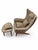Bramin Møbler Attributed to h.w. Klein for Bramin Møbler Danish Modern Wingback Lounge Chair & Ottoman, Denmark, C. 1960s For Sale - Image 4 of 5