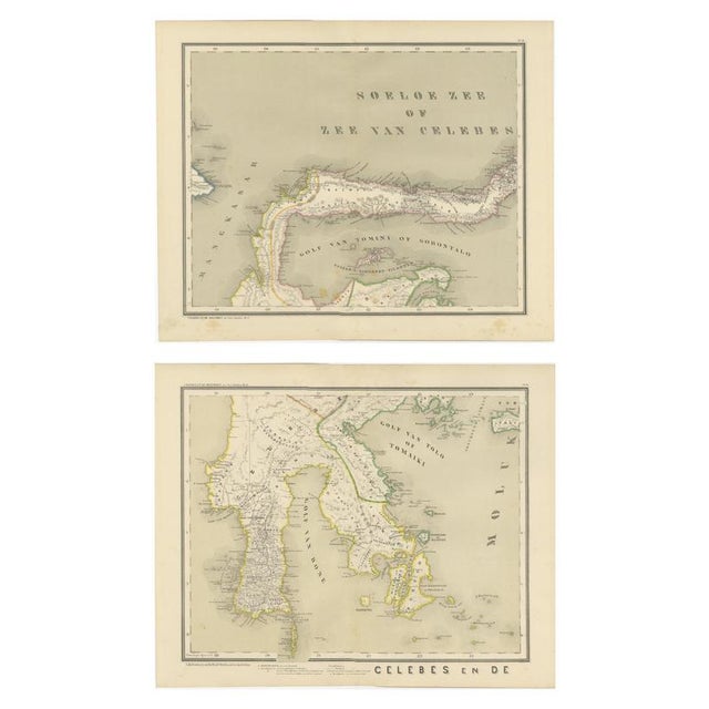 Antique Maps of Celebes Sulawesi - Dornseiffen in the Dutch East Indies, 1884, Set of 2 For Sale - Image 11 of 12