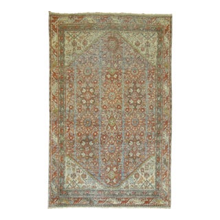 Rust Antique Persian Mahal Carpet For Sale