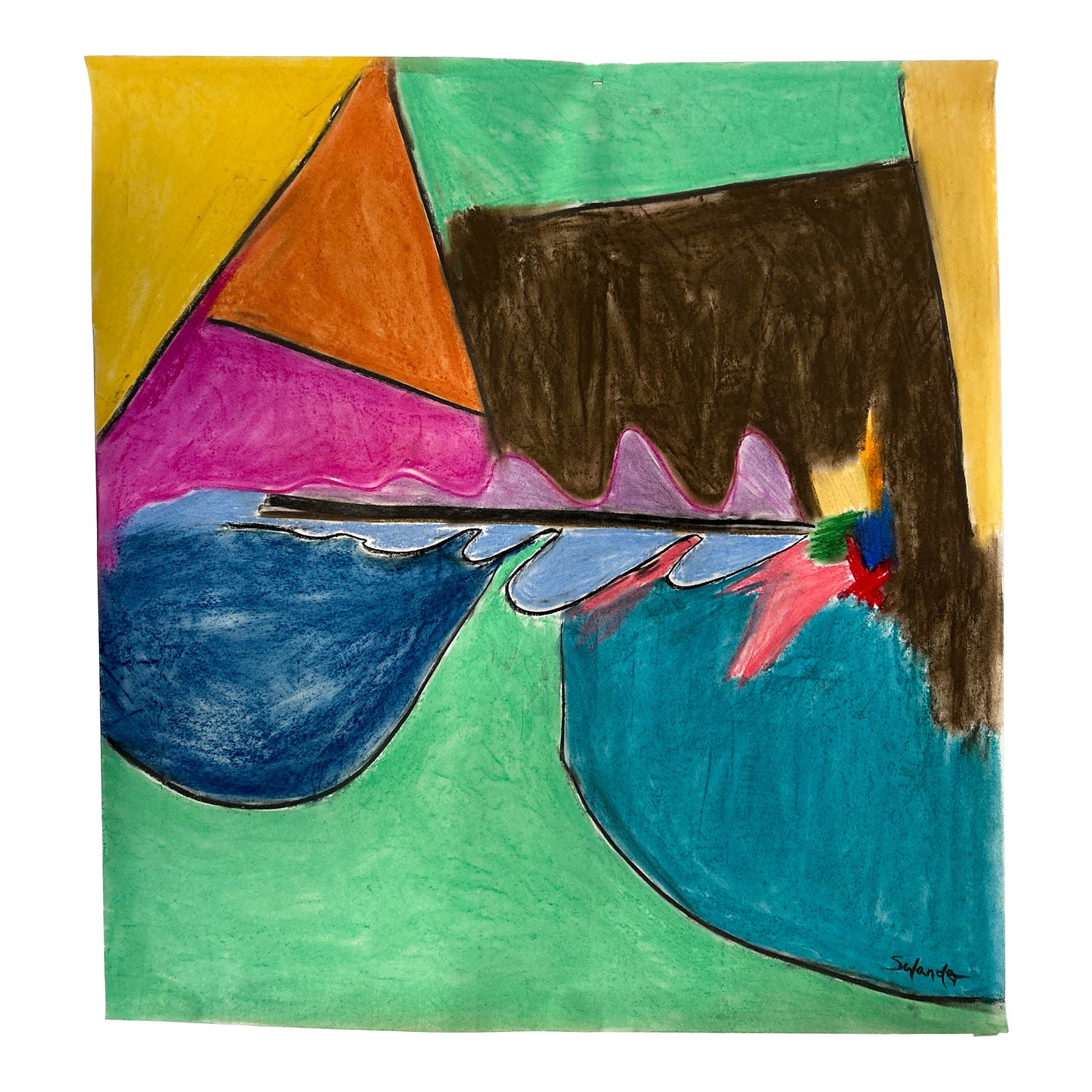 Abstract Expressionism in Pastel by Erik Sulander | Chairish