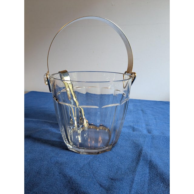 Vintage Mid-Century Clear Pressed Glass Water Pail Ice Bucket Set - 3 Pieces For Sale In Saint Louis - Image 6 of 16