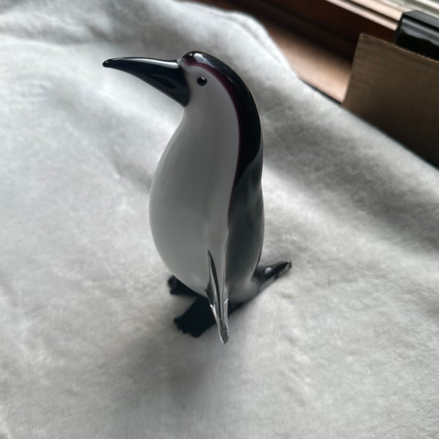 Coastal Penguin Figurine - Sommerso Technique - Original Murano Glass For Sale - Image 3 of 6