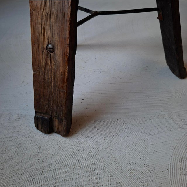 Stool attributed to Adrien Audoux and Frida Minnet, 1950s For Sale - Image 10 of 11