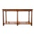 Vintage Neoclassical Two-Tier Sofa Walnut Table With Inset Glass Top & Fluted Legs For Sale