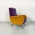 Wood Mid-Century Italian Purple and Yellow Armchair with Wood Conical Legs, 1960s For Sale - Image 7 of 14