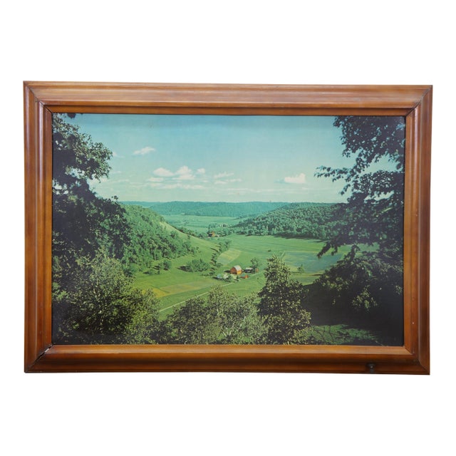 Mid Century Helmscene Country Farmhouse Barn Landscape Light Up Art For Sale