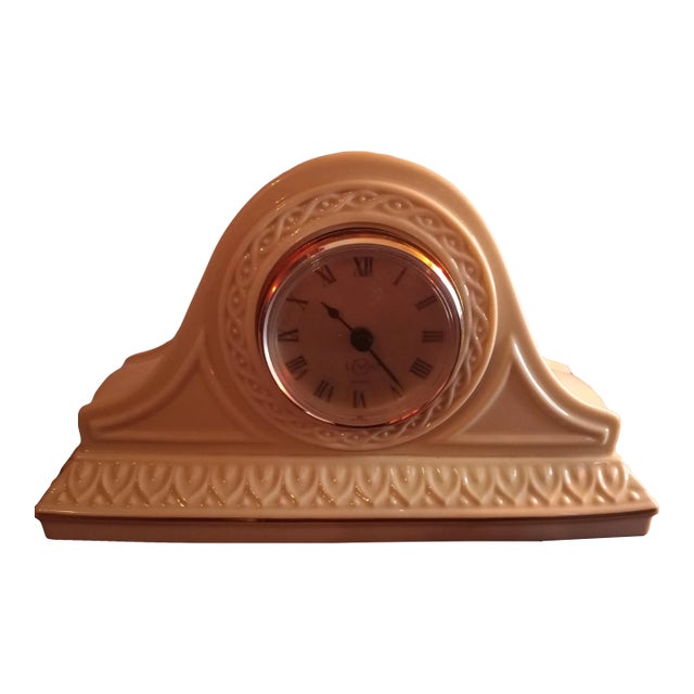 Vintage Lenox Porcelain Brige Tambour Mantle Clock For Sale