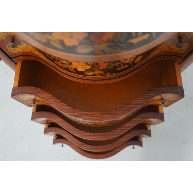 French Marble Top Inlaid Bronze Mounted Chest For Sale - Image 4 of 18
