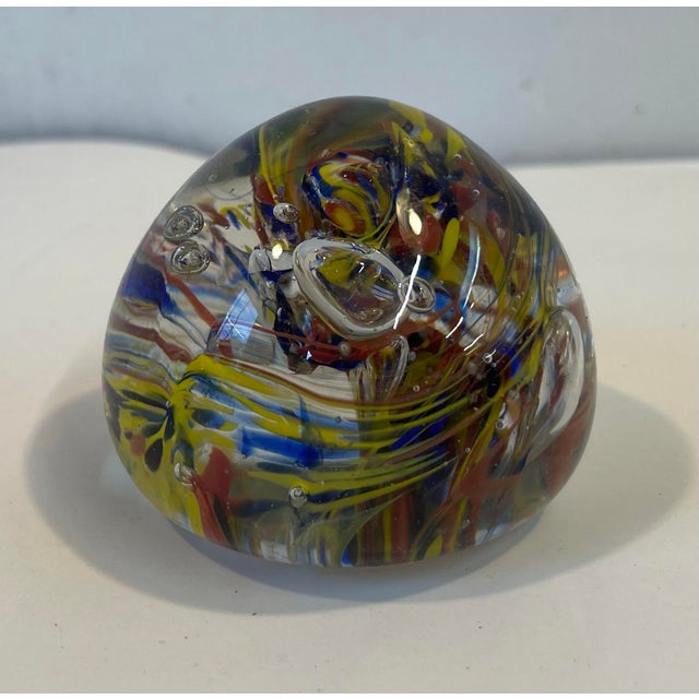 Vintage Art Glass Paperweight For Sale - Image 4 of 7