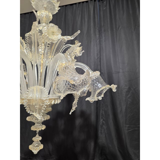 Mid-Century Modern Murano Glass Chandelier, 1980s For Sale - Image 3 of 4