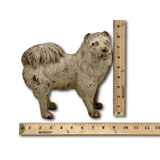 Very Rare & Hard 2 Find Model Antique American Cast Iron Standing Chow Chow Dog Doorstop - Circa 1920s For Sale - Image 17 of 18