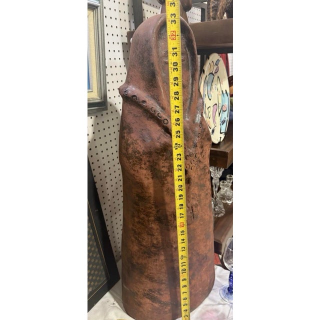 Vintage Large Clay Eskimo Sculpture For Sale - Image 4 of 5