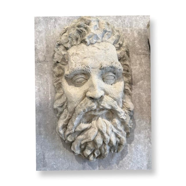 Vintage Italian Face e of Roman concrete Sculpture Souvenir of grand tour.