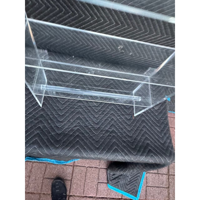 Plastic Pair of Vintage Lucite Etagere Shelf Units For Sale - Image 7 of 12