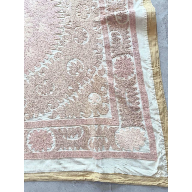 Mid-Century Modern Suzani Tribal Textile - Vintage Embroidery For Sale - Image 3 of 8