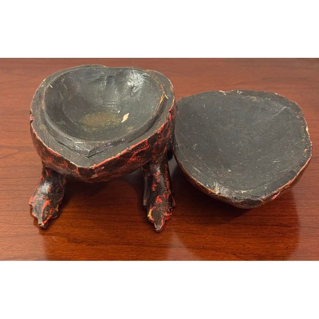 Art Deco Antique Hand-Carved African Turtle Box With Original Pigment, Circa 1880s For Sale - Image 3 of 8