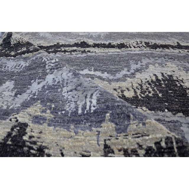 Hand Knotted Borderless Modern Design Rug. 11'09" X 14'11" For Sale - Image 4 of 4