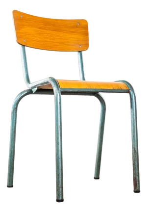 French 510 Aqua Stacking Dining Chair from Mullca, 1950s