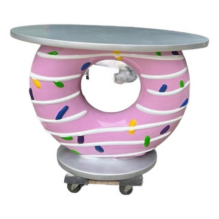 Large Resin Colorful Donut Console Table For Sale